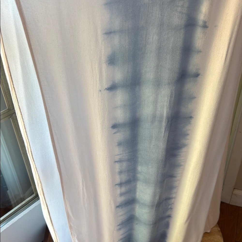 Blue and White Strapless Resort Maxi Gown - Picture 4 of 13